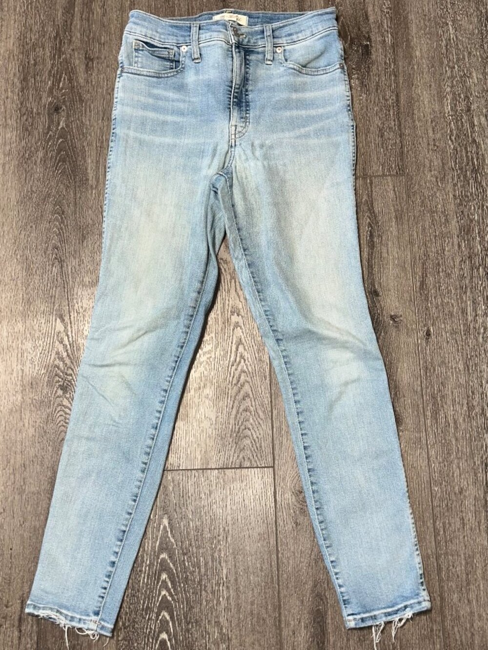 Madewell Jeans Womens 28 Blue 10" Skinny High Rise Denim Cotton Stretch Fray Hem